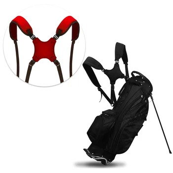 Çift Omuz Golf Çantası Askısı Yastıklı Taşınabilir Ayarlanabilir Taşıma Çantaları Sapanlar Spor Değiştirilebilir Aksesuarlar Kırmızı