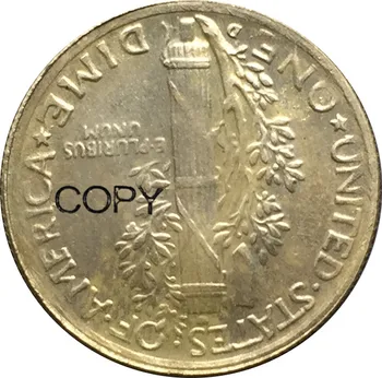 Amerika Birleşik Devletleri 1916 D Mercury Dimes 90 % Gümüş Kopya Paraları