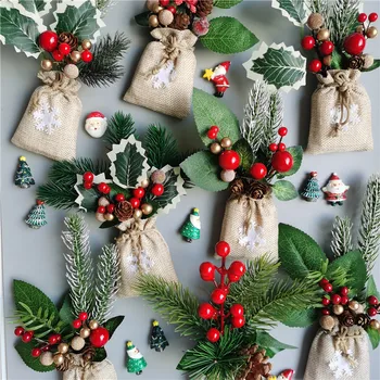 Satın 3 Olsun 1 Noel Süslemeleri 2022 Dalları Buzdolabı Mıknatısı Sahte Holly Berry Manyetik Çıkartmalar Noel ağaç dekor Hediye Fikirleri
