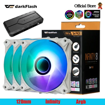 darkFlash 120mm rgb fan 4pin PWM argb Soğutma fanı 3pin5v aura sync sonsuz uzay renkli 12cm ventilador Bilgisayar PC Kasa fanlar