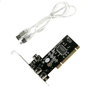 PCI 1394A 4 Port video yakalama kartı Denetleyici Kartı Uzatma Adaptörü PCI 3x6 Pin 1x4 Pin IEEE 1394 Kablo Firewire
