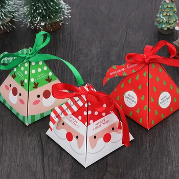 10 Adet Yeni Yıl 2023 Yılbaşı Topu Noel Baba Kardan Adam Kağıt Hediye Kutusu Noel Süslemeleri Ev Süsler için Navidad Noel 2022