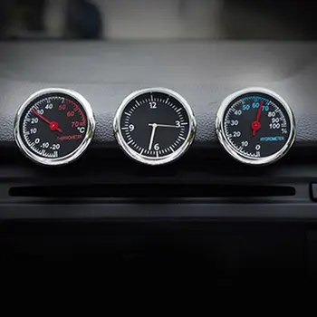 Mini Yuvarlak Şekil Araba Otomobil Termometre Oto Güzel Araba İç Dekorasyon Süs Araba Styling Aksesuarları