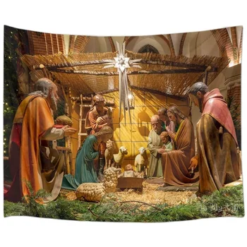 Doğuş Hikayesi Doğan İsa Mesih Sıcak Gece Noel Arifesi Tarafından Ho Me Lili Goblen Dini Sanat Odası Ev Dekor