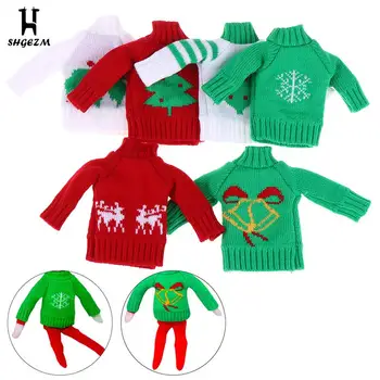 Noel Bebek Kazak Noel Tarzı Örme Pamuklu Kazak oyuncak bebek giysileri Aksesuarları Noel Tarzı Örgü Pamuklu kazak Oyuncaklar