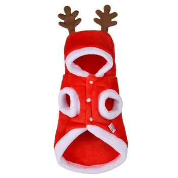 Noel Köpek Giysileri Evcil Hayvan Kostüm Komik Sevimli Geyik Kostüm Kış Sıcak Köpek Pet Kostüm Yeni Yıl Kıyafet