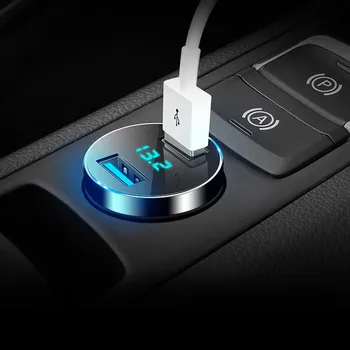 Araba USB şarj aleti Hızlı cep telefonu şarj cihazı Hyundai Solaris için Tucson 2016 I30 IX35 I20 Accent Santa Fe Subaru Forester İçin