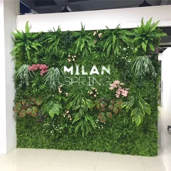40x60cm 3D Yeşil Yapay Bitkiler Duvar Paneli Düğün Zemin Parti Bahçe Çim Çiçek Duvar Plastik Açık Çimenler Halı Dekor
