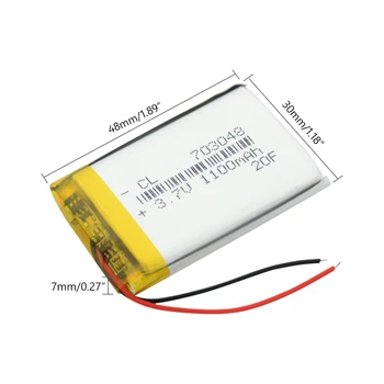 GPS Okuyucu Hoparlör Kamera DVD için 703048 Lipolymer Pil 3.7 V 1100 mAh Li-Po Lityum Pil Şarj edilebilir 