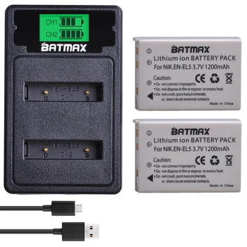 Batmax EN-EL5 EN EL5 ENEL5 Pil + LCD çifte şarj makinesi için USB kablosu ile NİKON Coolpix P530 P520 P510 P100 P500 P5100 P5000 P6000