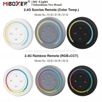 MiBoxer 2.4 G S1 Sunrise Renk Sıcaklığı Ayarlanabilir S2 Gökkuşağı RGBCCT RGBW Uzaktan Beyaz Siyah Gri LED Ampul Lamba Denetleyici