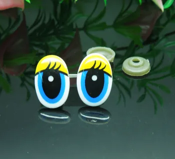 13 * 20mm Oval Güvenlik Gözler Sarı/Mavi Renk Plastik Bebek gözler El Yapımı Aksesuarlar Ayı Bebek Hayvan Kukla Making - 100pcs