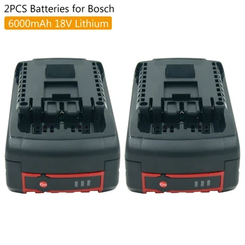 2 adet 6.0 Ah Lityum-iyon yedek pil Piller için Bosch 18V Akülü Matkap BAT609 BAT610G BAT618 BAT619 BAT622 LED Göstergesi İle