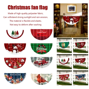 Noel Asılı Kolye Açık Polyester Yelpaze şeklinde Bayrak Ev Noel Dekorasyon Damla Süsleme Xmas Navidad Yeni Yıl 2023