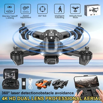 Yeni İHA F184 Drones Kamera ile HD 4k Çift Lens Lazer Engellerden Kaçınma WIFI FPV GPS Konumlandırma RC Katlanabilir Quadcopter Hediye