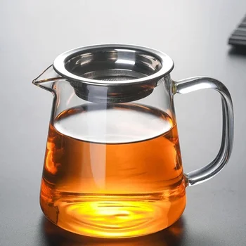 Isıya Dayanıklı Şeffaf cam çaydanlık Adil kulplu fincan Cha Saç El Yapımı Kung Fu puer çay Bardak Gongdao Kupa çay makinesi Teaware
