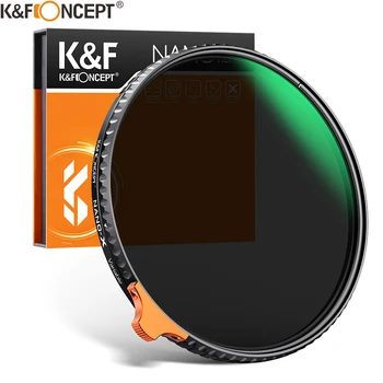 K & F Konsept HD ND2 to ND400 Lens Filtre 9 Stop Fader kolay Değişken Ayarlanabilir Nötr Yoğunluk Nano X II Serisi 49mm 52mm 58mm