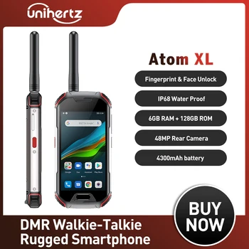 Unihertz Atom XL DMR Telsiz Sağlam Cep telefonu IP68 Su Geçirmez 6GB 128GB Android 10 48 MP 4300mAh NFC 4G Cep Telefonu